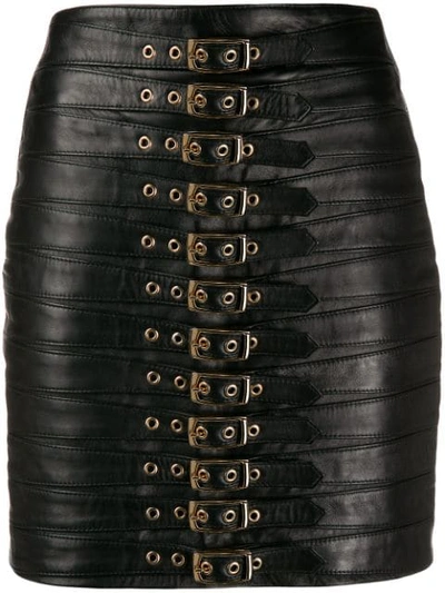 Shop Manokhi Buckled Mini Skirt In Black