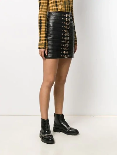 Shop Manokhi Buckled Mini Skirt In Black