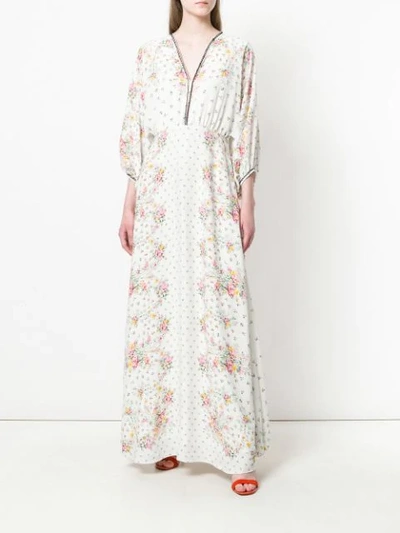 Shop Vilshenko Floral Print Maxi Dress In Multicolour