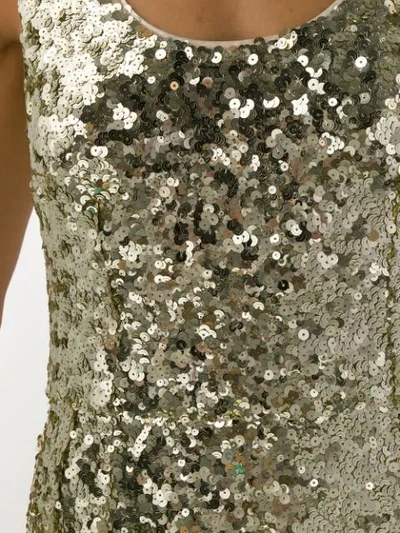 Dolce & Gabbana Sequined Sleeveless Mermaid Gown In Gold