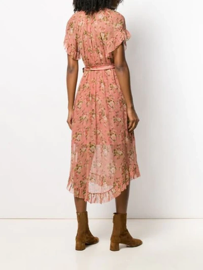 Shop Zimmermann Ruffled Floral Day Dress In Pink