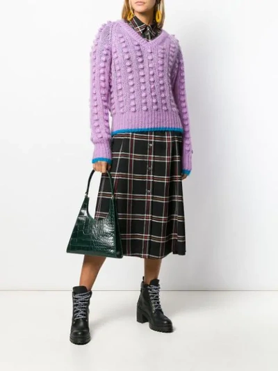 Shop Marco De Vincenzo Chunky Bobble Knit Jumper In Purple