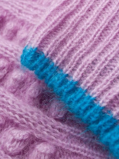 Shop Marco De Vincenzo Chunky Bobble Knit Jumper In Purple