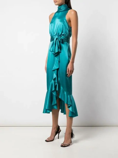 Shop Cinq À Sept Ruffled Cocktail Dress In Blue