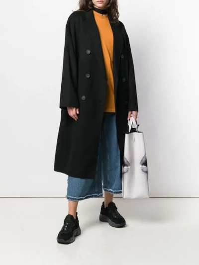 Shop Acne Studios Double Breasted Coat In Black