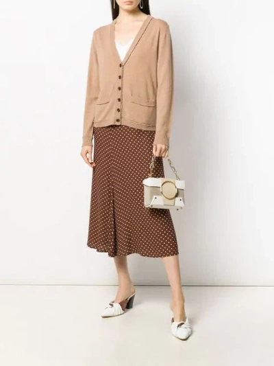 Shop Allude V-neck Cardigan In Brown