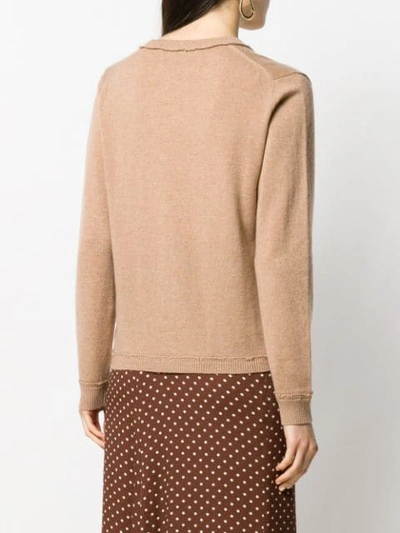 Shop Allude V-neck Cardigan In Brown