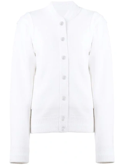 Shop Givenchy Knitted Bomber Jacket In Neutrals