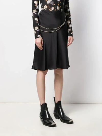 Shop Paco Rabanne Chain Detail Skirt In P001 Black