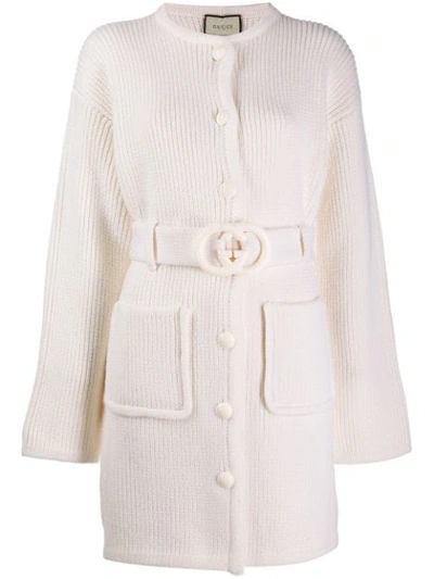 GUCCI INTERLOCKING G BELTED CARDI-COAT - 大地色