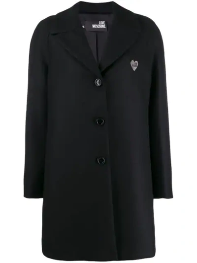 Shop Love Moschino Classic Single-breasted Coat In Black