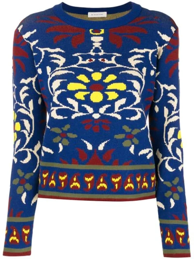 Shop Miahatami Floral Embroidered Sweater - Blue