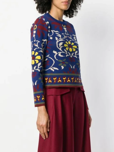 Shop Miahatami Floral Embroidered Sweater - Blue