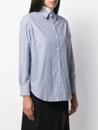 Shop Kenzo Tiger Embroidered Shirt In Blue