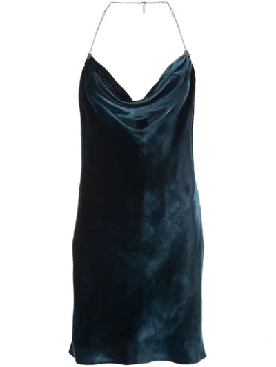 Shop Cinq À Sept Anika Cowl Neck Dress In Blue