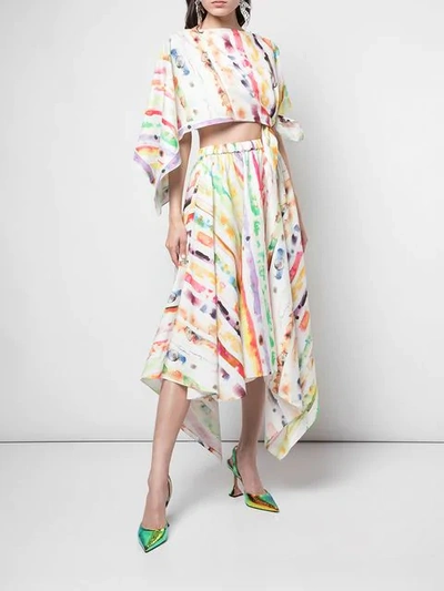 Shop Rosie Assoulin Tie-dye Print Two-piece Dress In White
