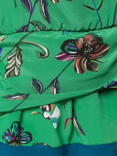 Shop Derek Lam 10 Crosby Silk Floral Print Top In Green