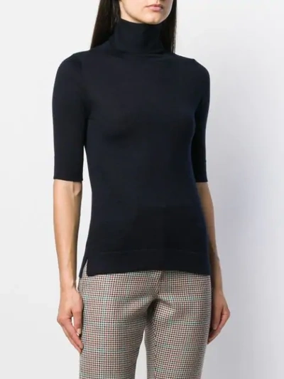 Shop Snobby Sheep Roll Neck Jumper In Blue