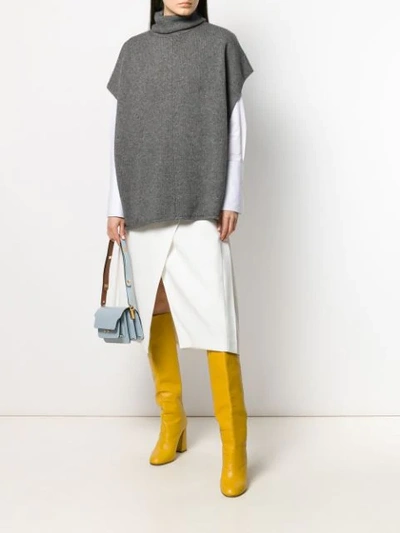 Shop Joseph Turtle Neck Poncho In Grey