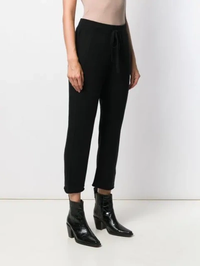 Shop Nili Lotan High Rise Drawstring Cropped Trousers In Black