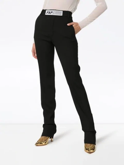 Shop Filles À Papa Tailored Logo Patch Trousers In Black