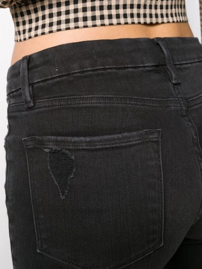 Shop Frame Frayed Cropped Jeans In Black