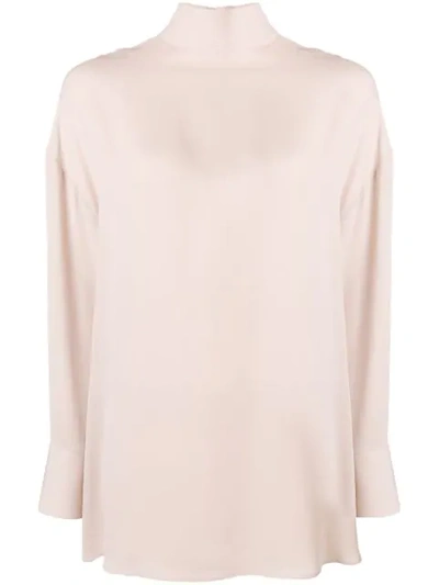 Shop Valentino Pussybow Blouse In Neutrals