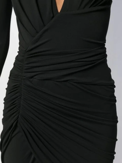 Shop Alexandre Vauthier Plunging Neck Draped Mini Dress In Black