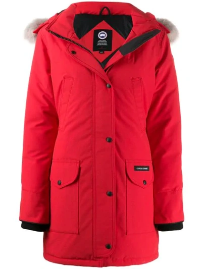 Shop Canada Goose Trillium Parka Coat In 11 - Red - Rouge