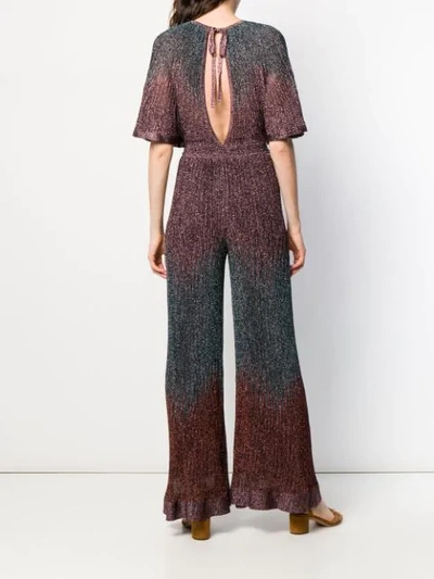 Shop M Missoni Glitter Jumpsuit In Purple