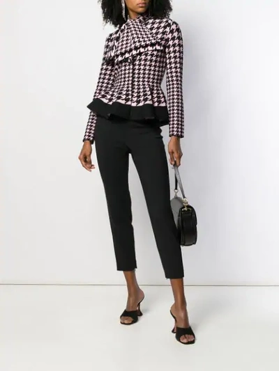 Shop Alexander Mcqueen Houndstooth Patterned Knitted Cardigan In Pink