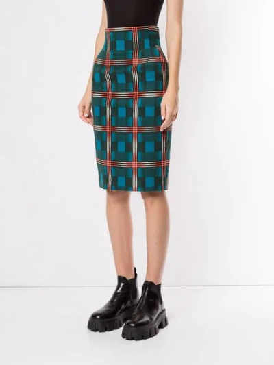 Shop Facetasm High Waisted Pencil Skirt In Green