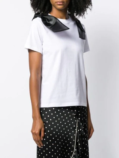 Shop Red Valentino Bow Details T-shirt In 001 Bianco  Ottico