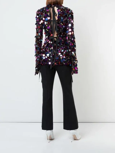 Shop Carolina Herrera Sequin-embellished Top - Black