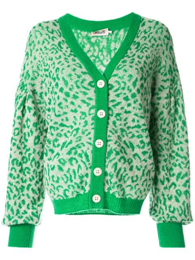 Shop Baum Und Pferdgarten Celine Leopard Cardigan In Green