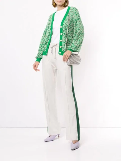 Baum Und Pferdgarten Celine Leopard Print Wool Knit Cardigan In Green |  ModeSens