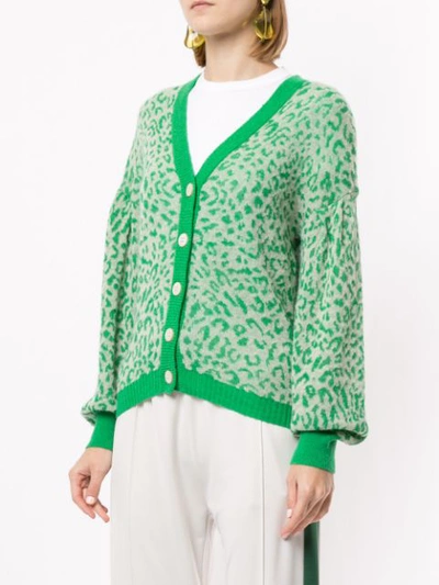 Shop Baum Und Pferdgarten Celine Leopard Cardigan In Green