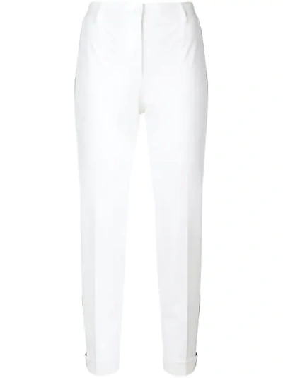 Shop Dolce & Gabbana Side-stripe Skinny Trousers In White