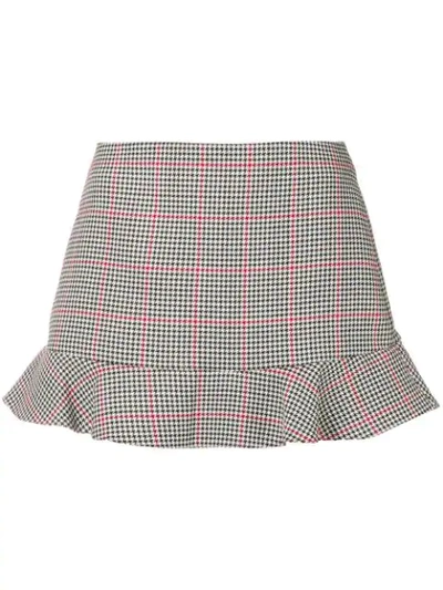 Shop Red Valentino Prince Of Wales Check Mini Skirt - Black