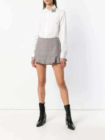 Shop Red Valentino Prince Of Wales Check Mini Skirt - Black