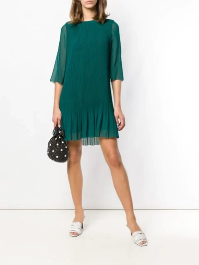 Shop Ps By Paul Smith Pleated Short Dress In Green