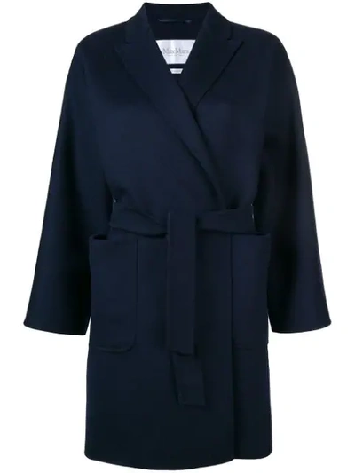 Shop Max Mara Casual Belted Coat - Blue