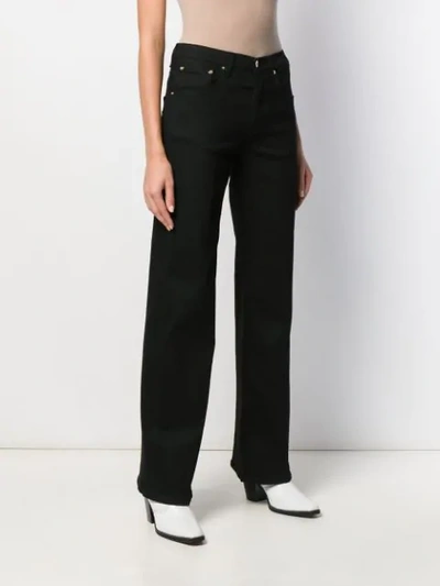 Shop Dondup High-waisted Straight-leg Jeans In Black