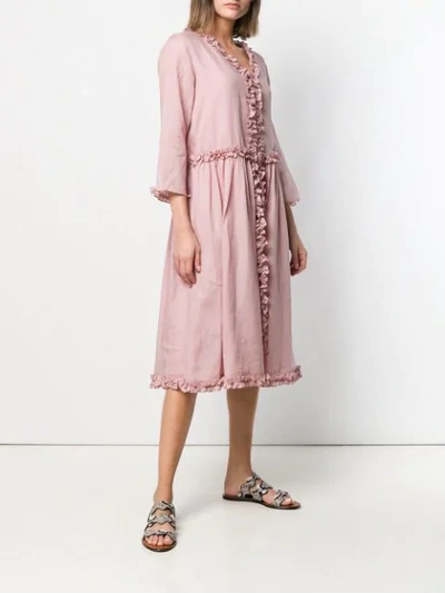 Shop Max Mara Ruffled Trimmed Midi Dress In Pink