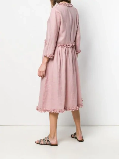 Shop Max Mara Ruffled Trimmed Midi Dress In Pink
