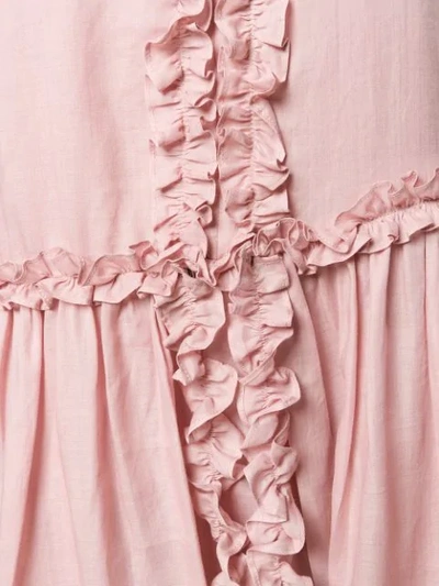 Shop Max Mara Ruffled Trimmed Midi Dress In Pink