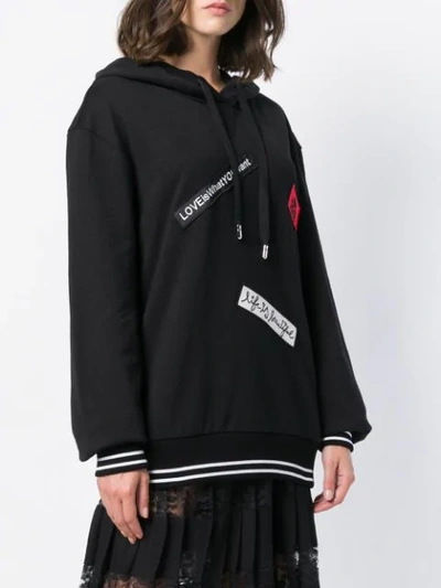 Shop Dolce & Gabbana Multi-patch Oversized Hoodie In Black