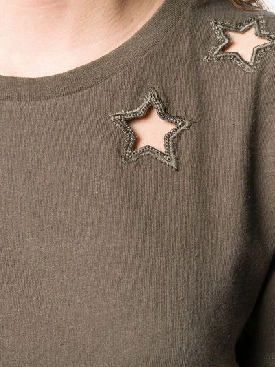 Shop Saint Laurent Cut Out Stars T-shirt In Green