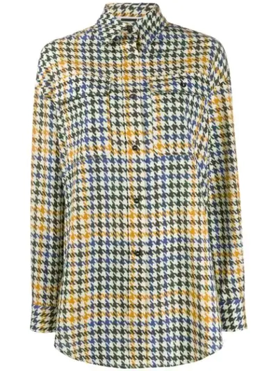 Shop Mcq By Alexander Mcqueen Houndstooth Shirt In Neutrals