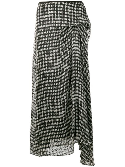 Shop Theory Asymmetric Midi Skirt In Black